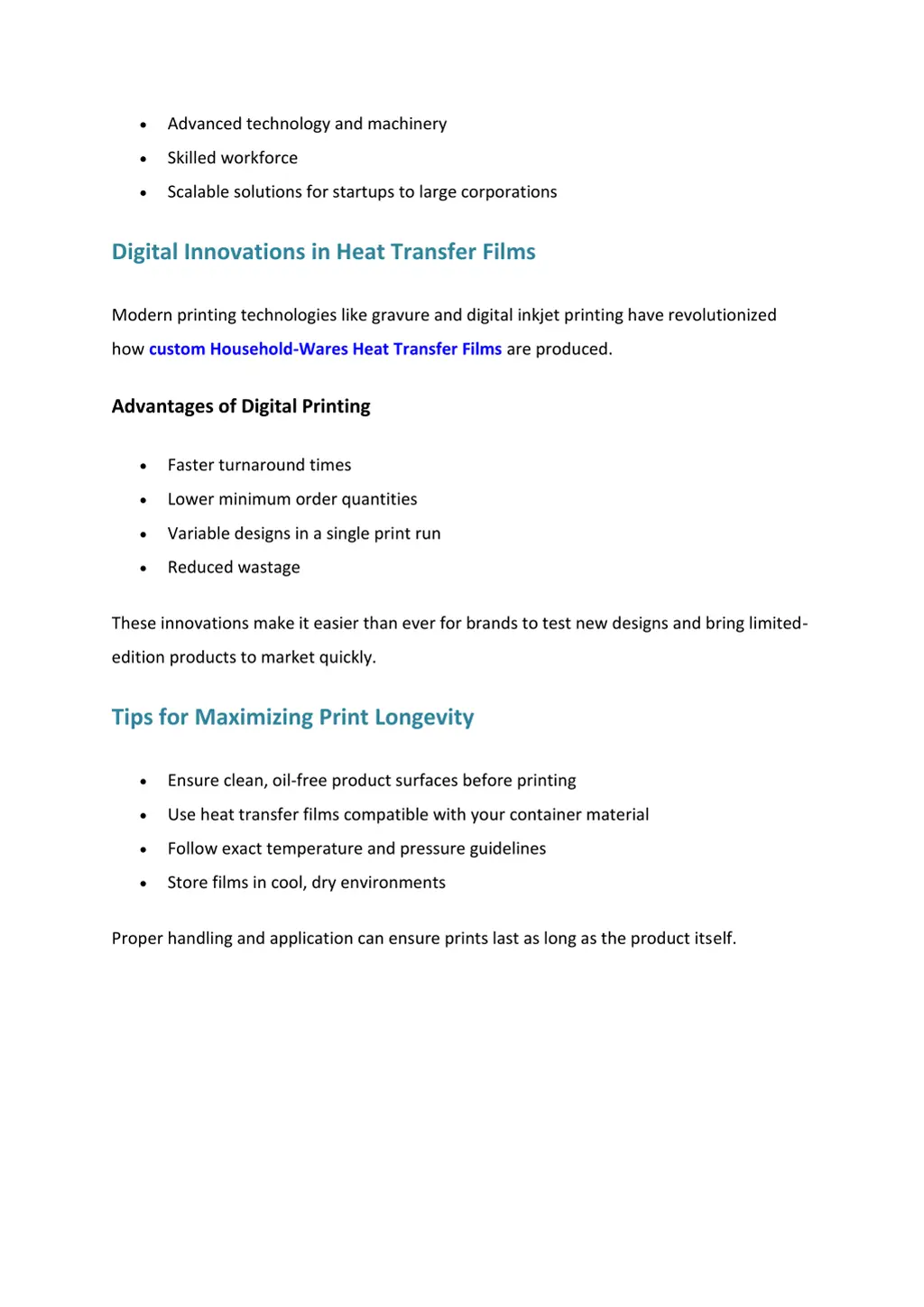 advanced technology and machinery