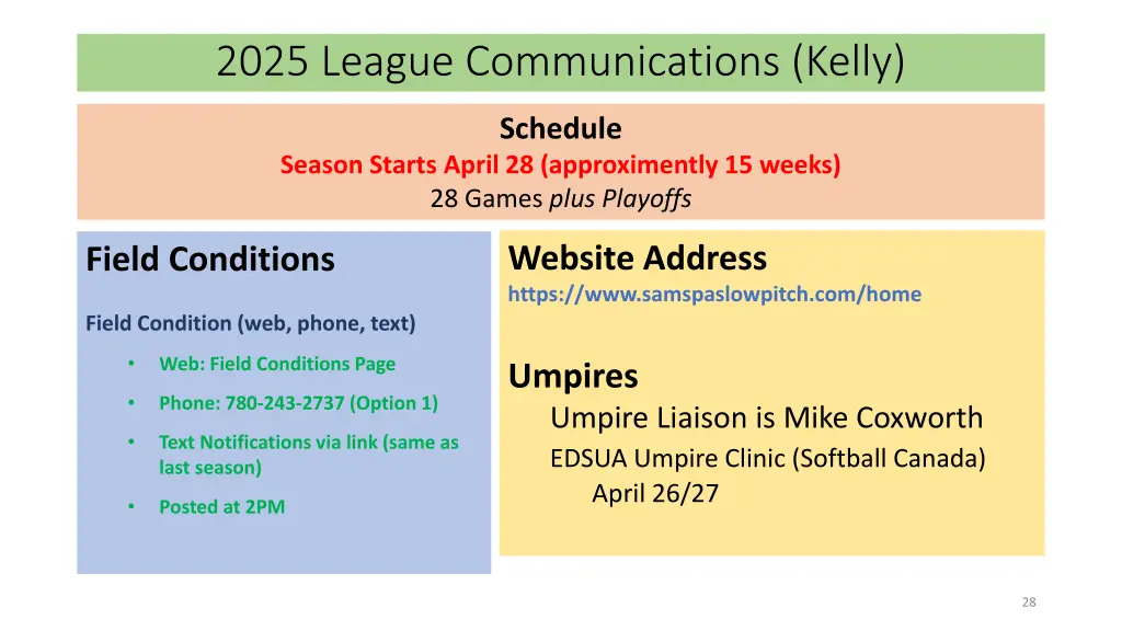 2025 league communications kelly