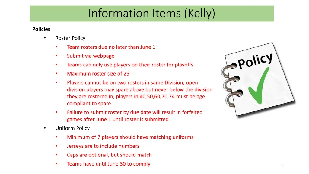 information items kelly 2