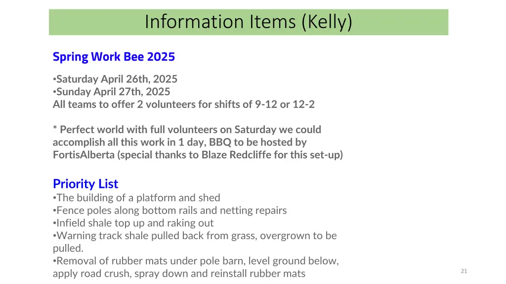 information items kelly