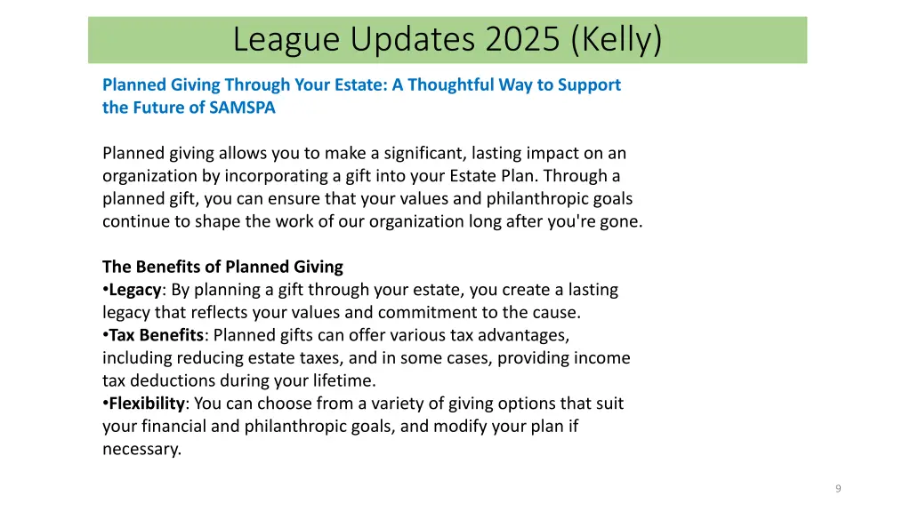 league updates 2025 kelly 1