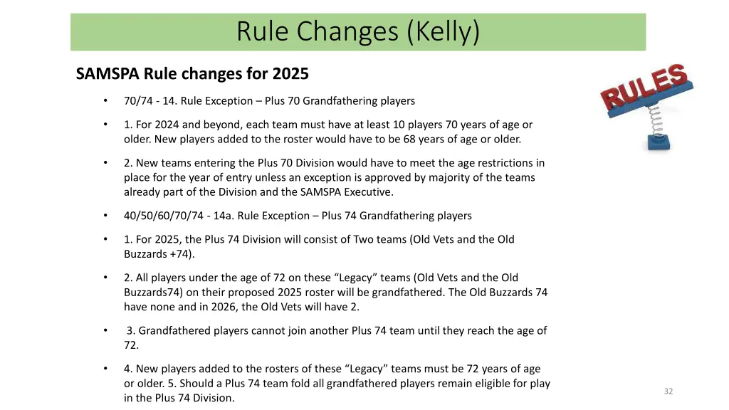 rule changes kelly 2