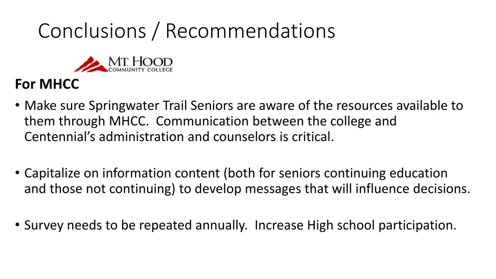 conclusions recommendations