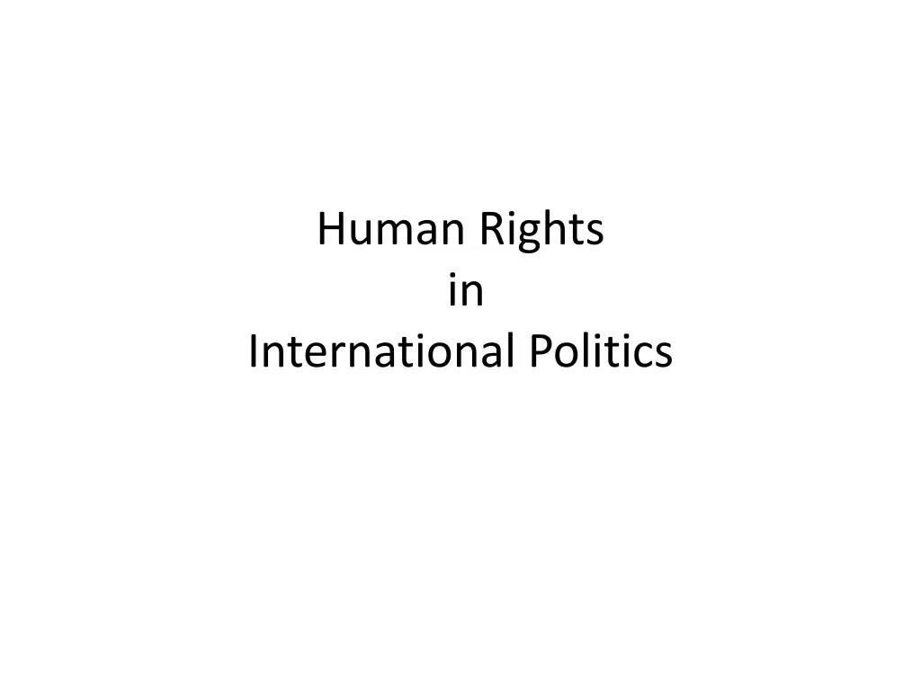 human rights in international politics