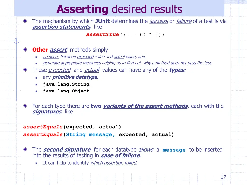 asserting desired results the mechanism by which