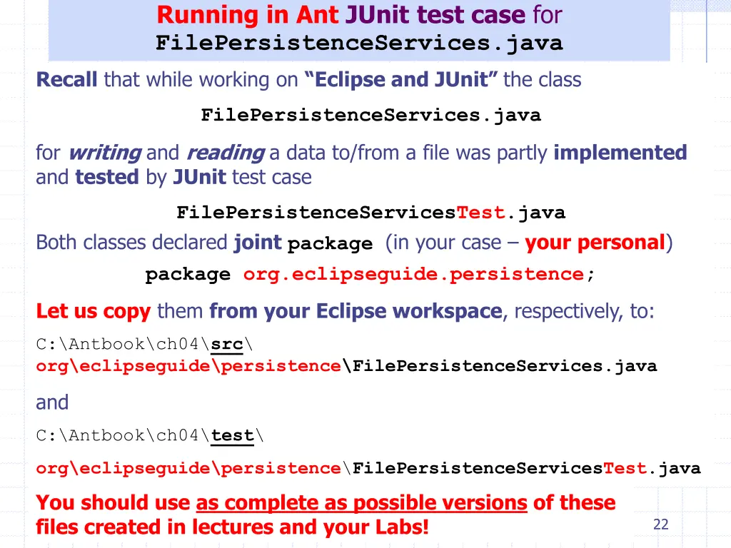 running in ant junit test case for