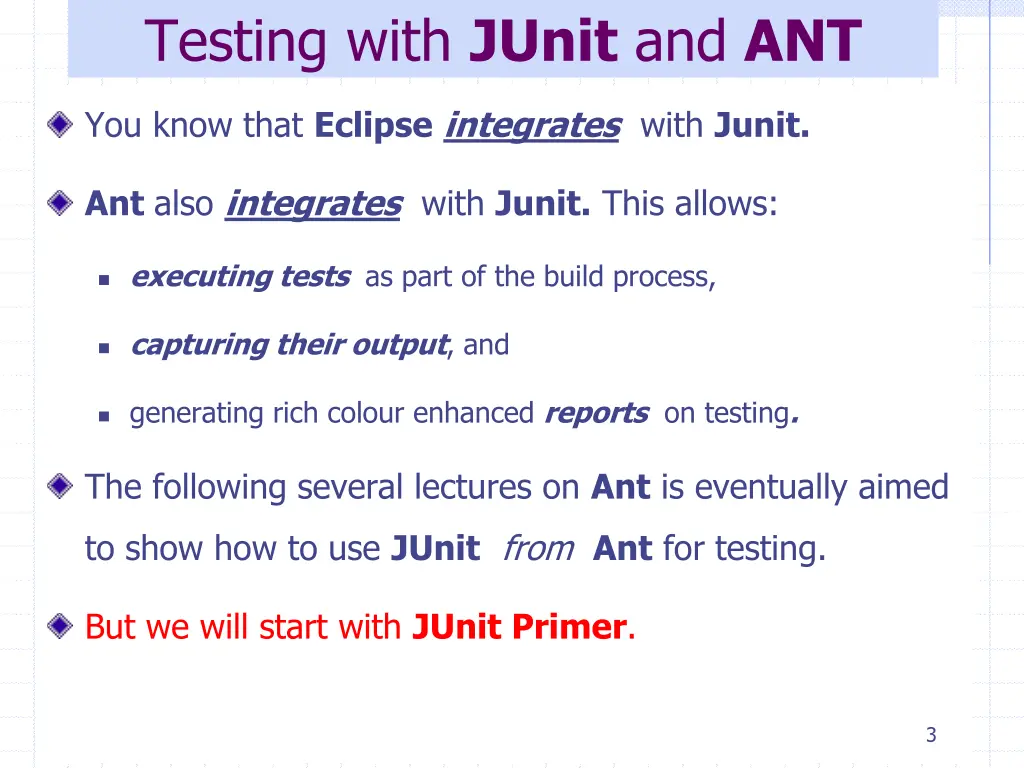 testing with junit and ant 1