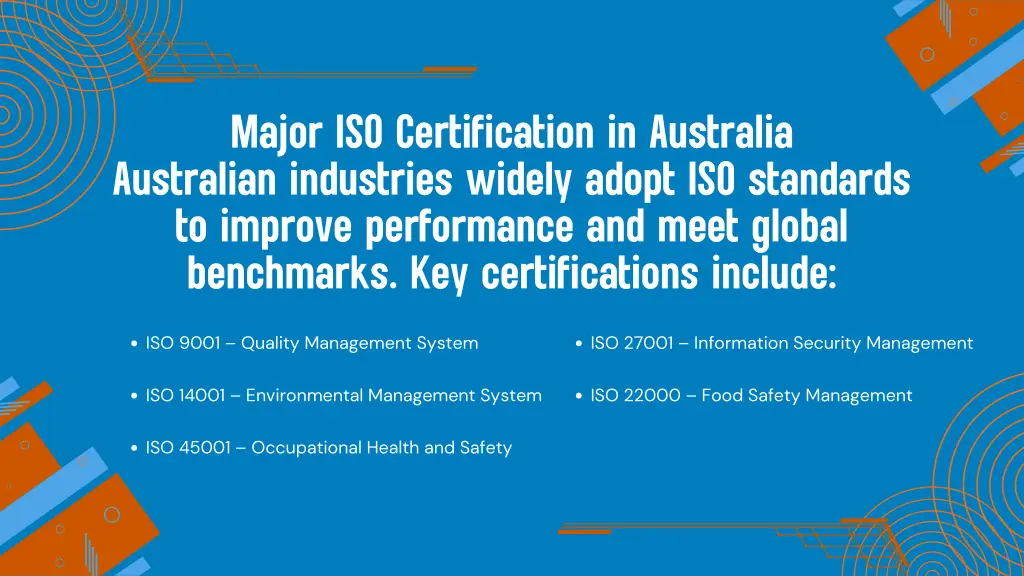 major iso certification in australia australian