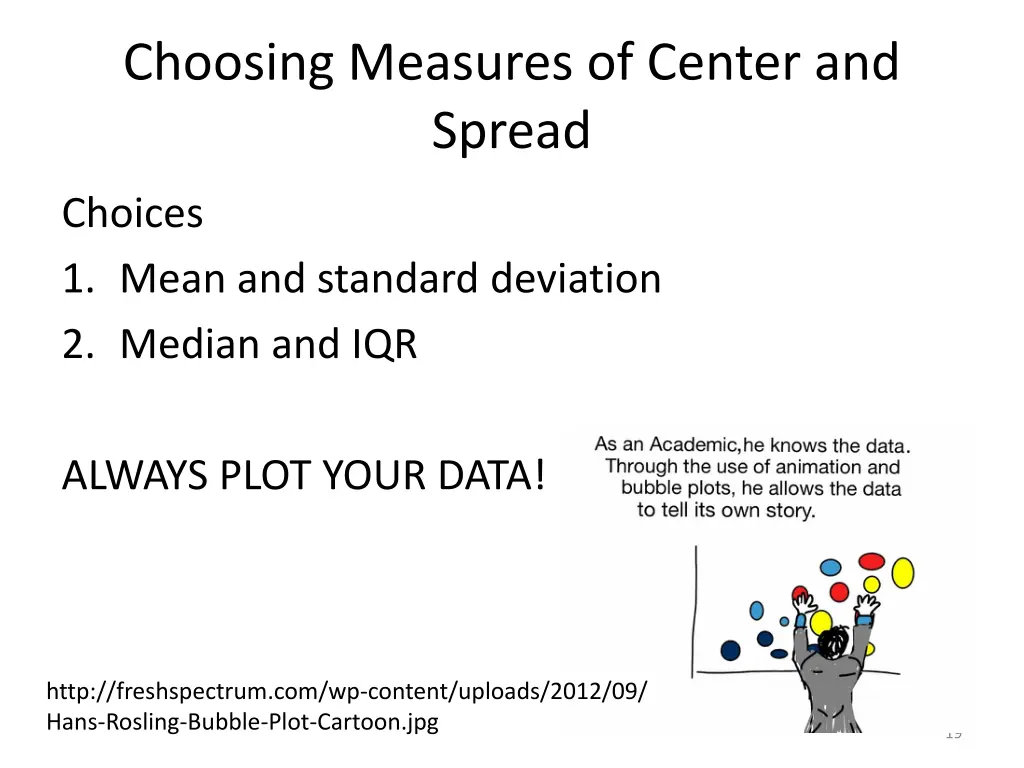 choosing measures of center and spread