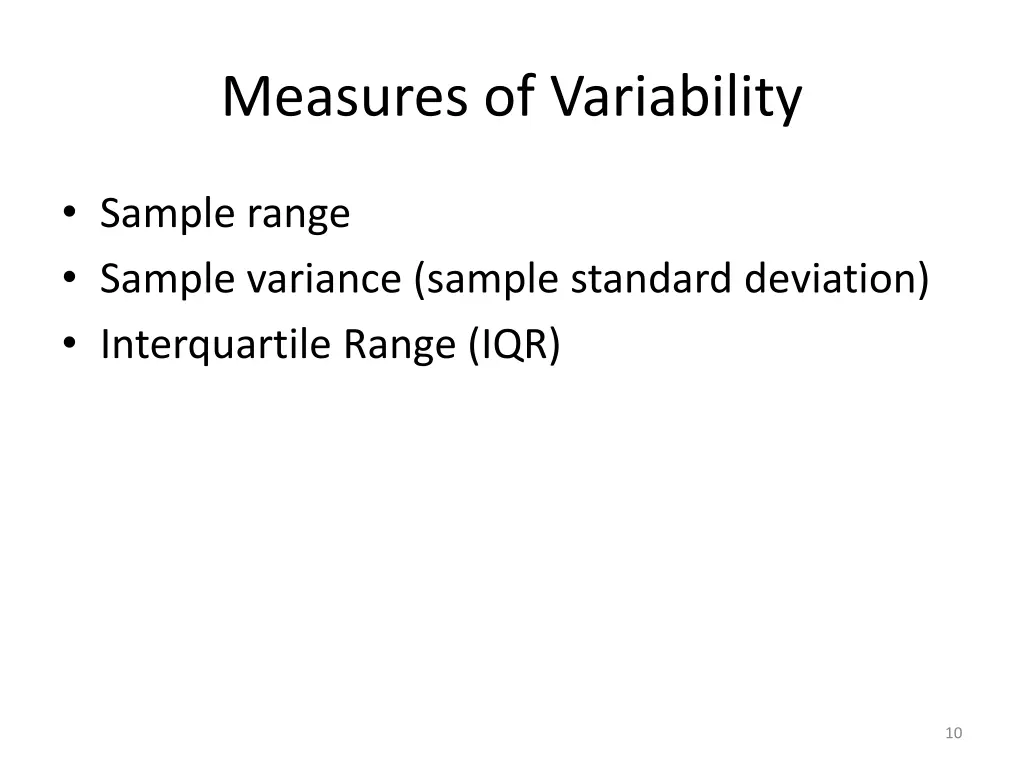 measures of variability