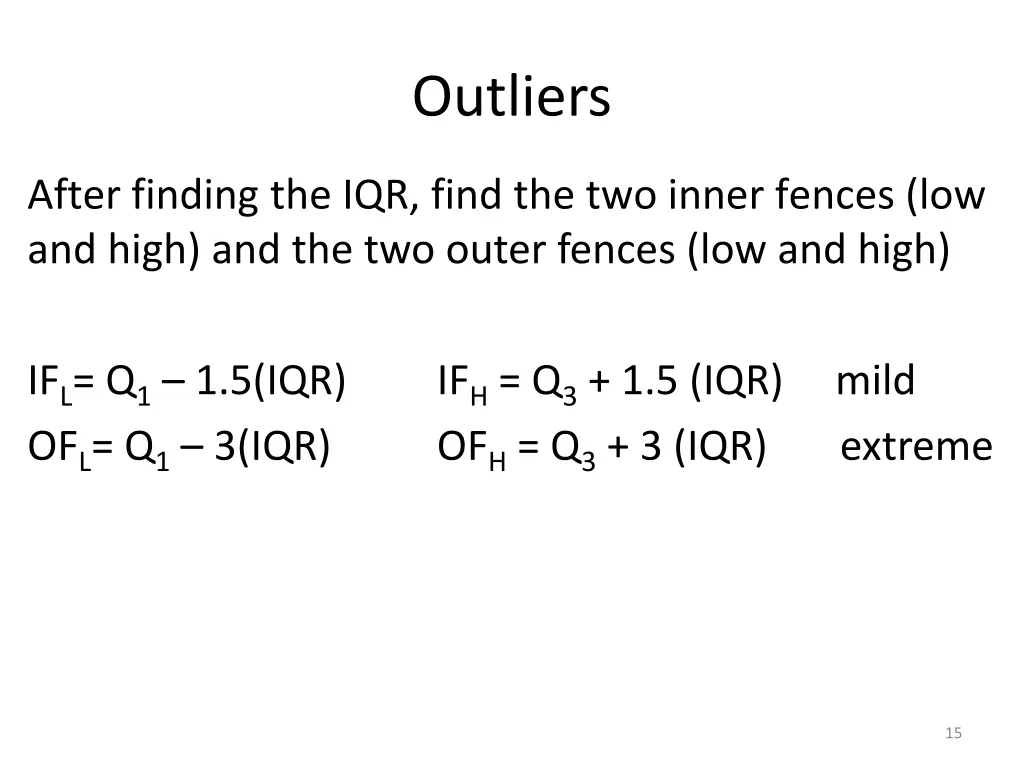 outliers