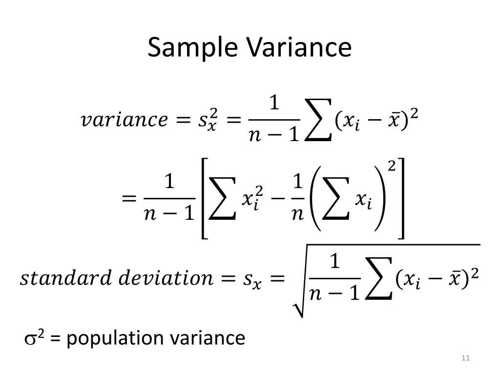 sample variance