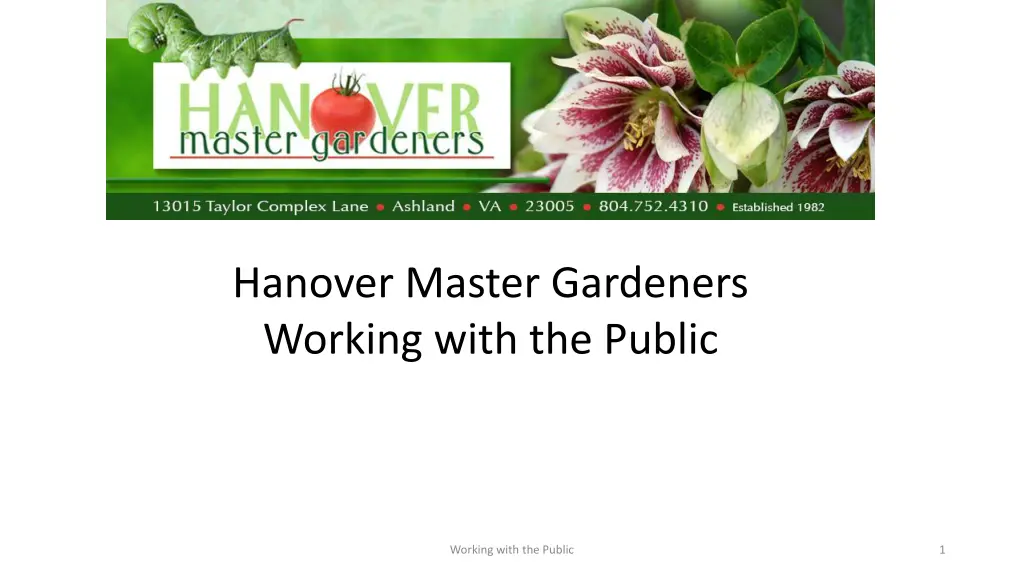 hanover master gardeners working with the public