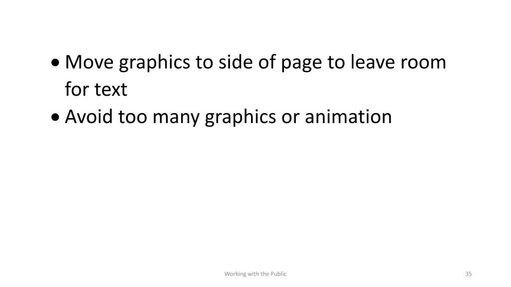 move graphics to side of page to leave room