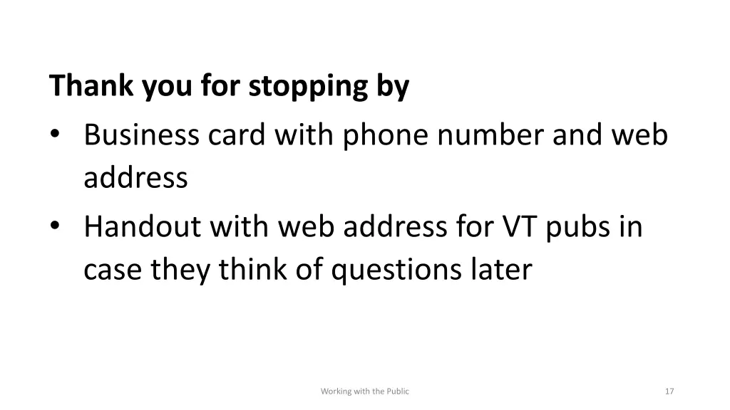 thank you for stopping by business card with