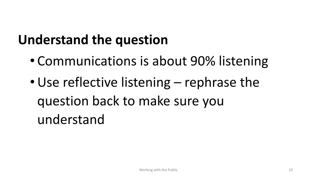 understand the question communications is about