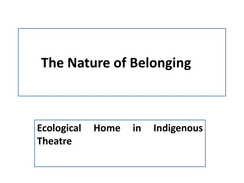 the nature of belonging