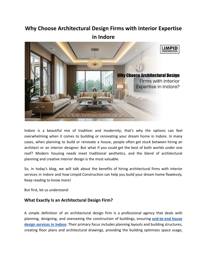 why choose architectural design firms with