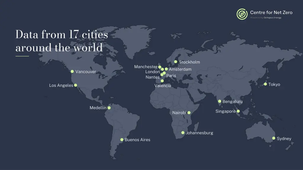 data from 17 cities around the world