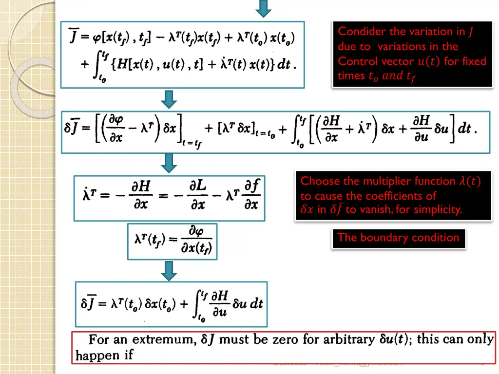 condider the variation in due to variations