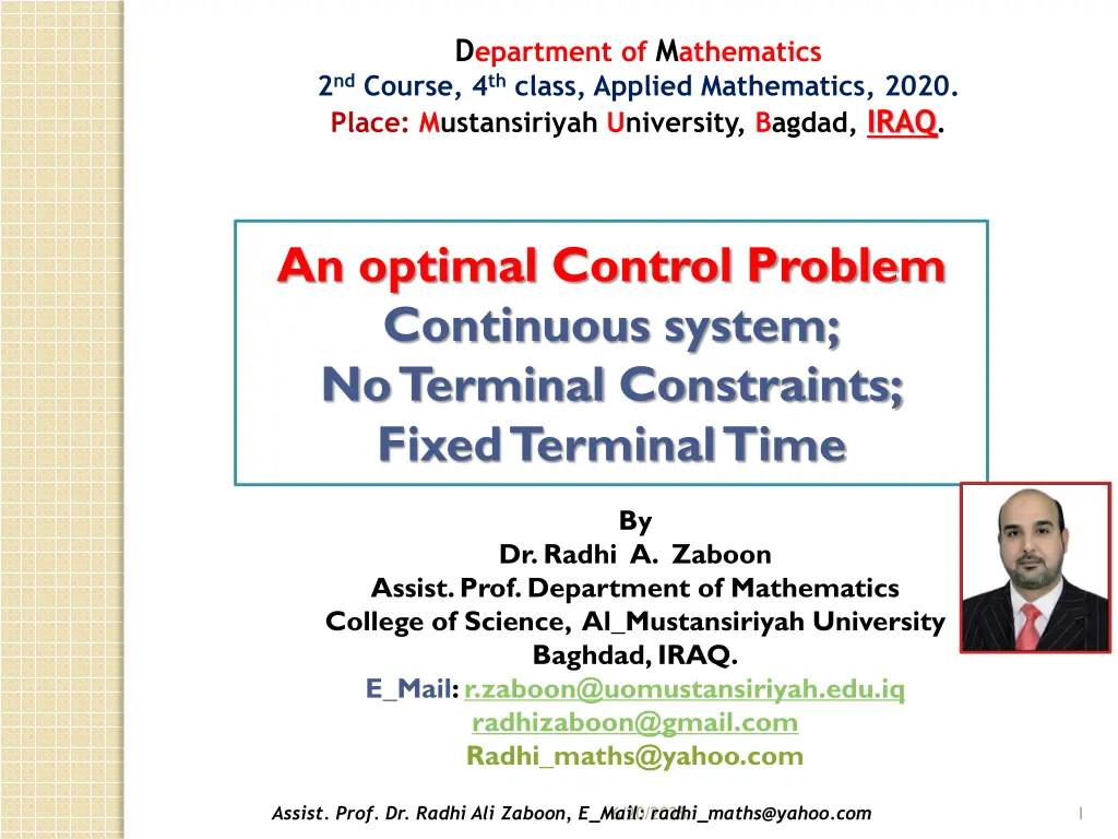 d epartment of m athematics 2 nd course