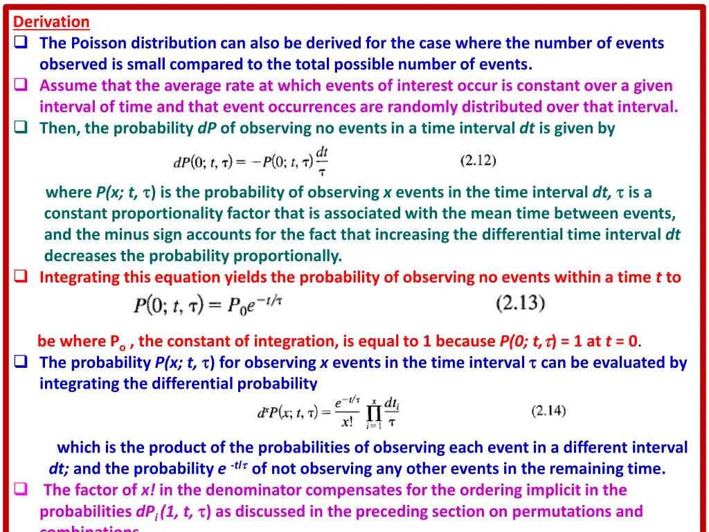 derivation the poisson distribution can also