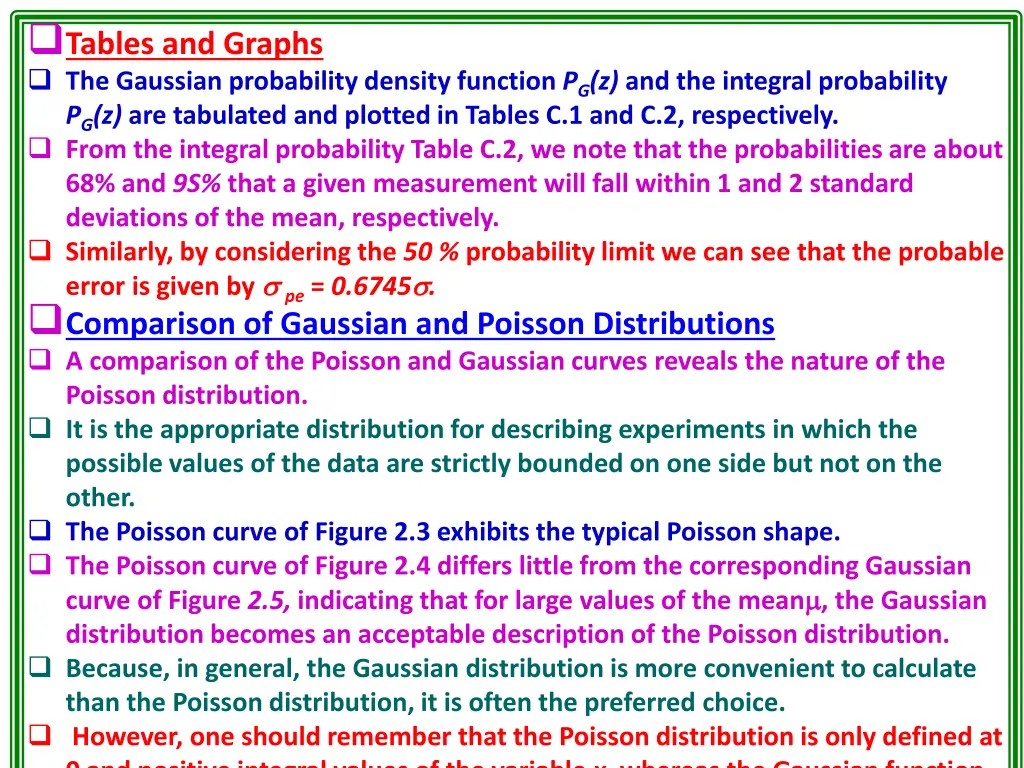 tables and graphs the gaussian probability