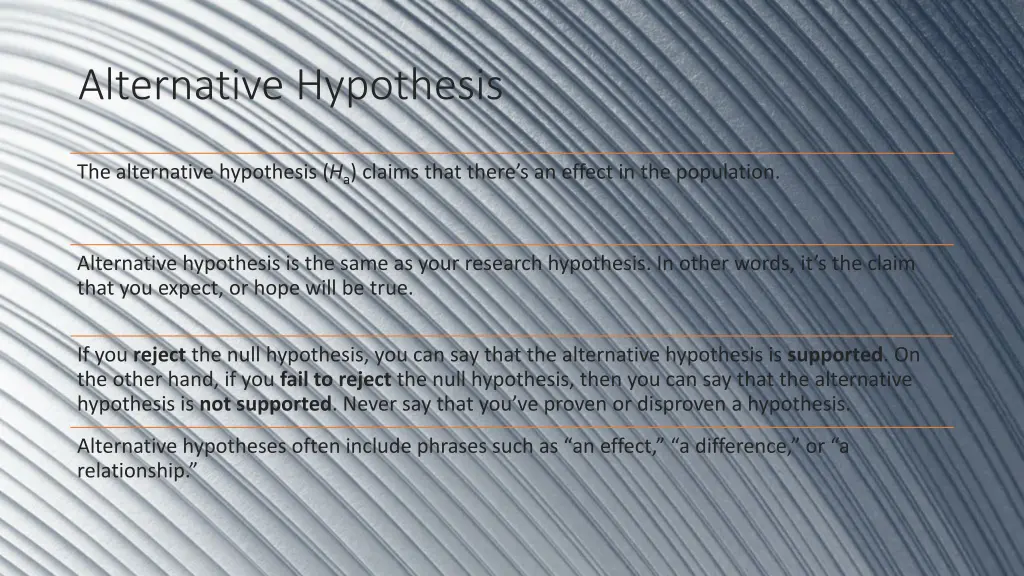 alternative hypothesis