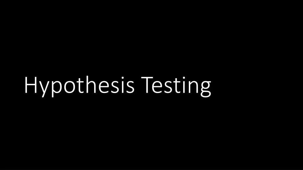 hypothesis testing