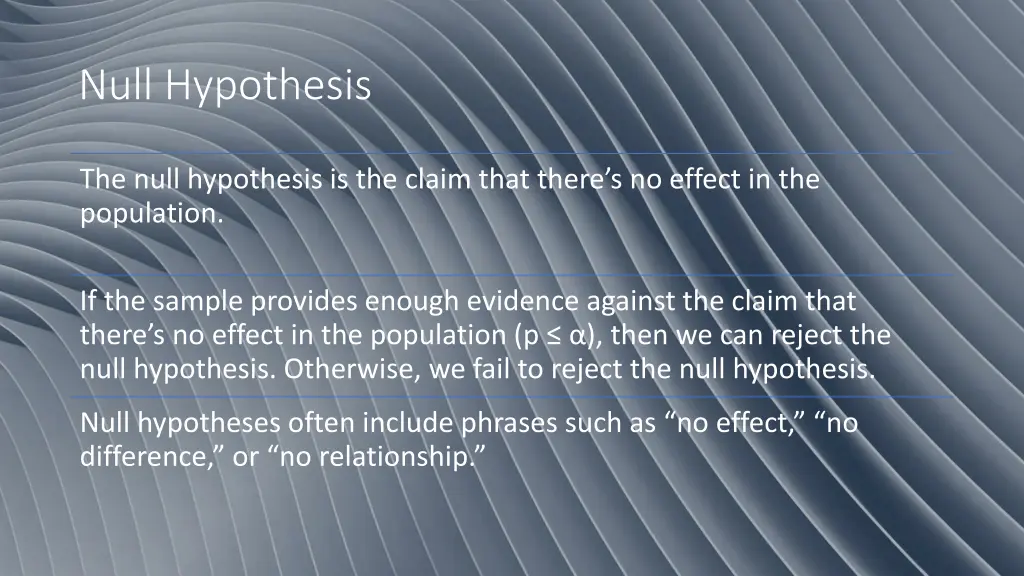 null hypothesis