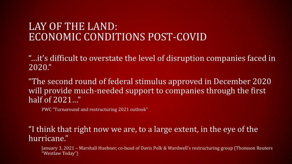 lay of the land economic conditions post covid 1