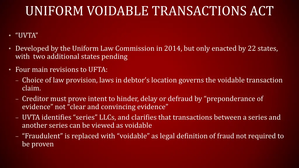 uniform voidable transactions act