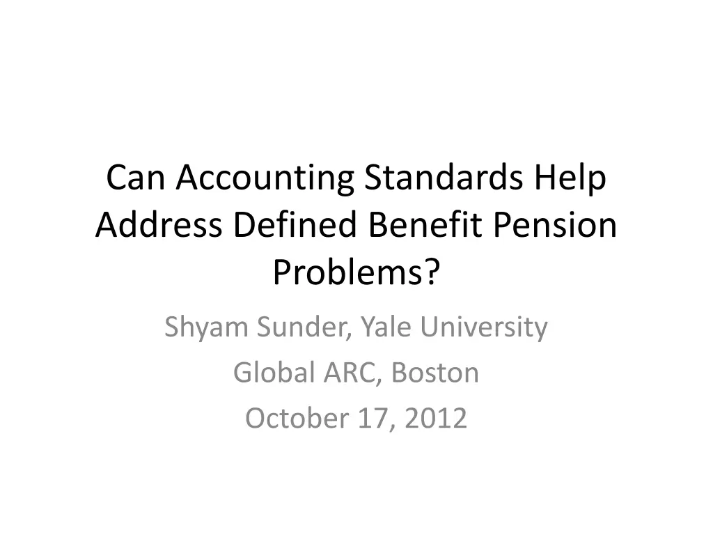 can accounting standards help address defined