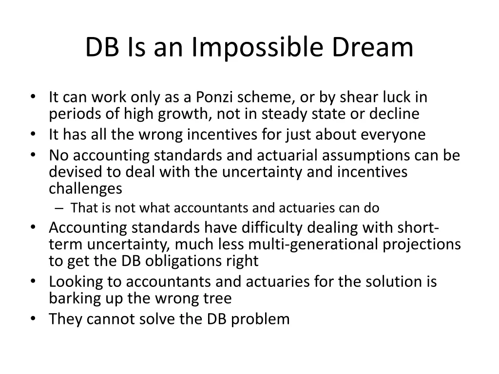 db is an impossible dream