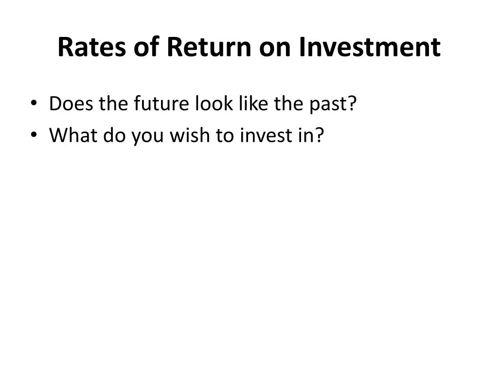 rates of return on investment