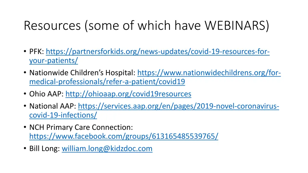 resources some of which have webinars