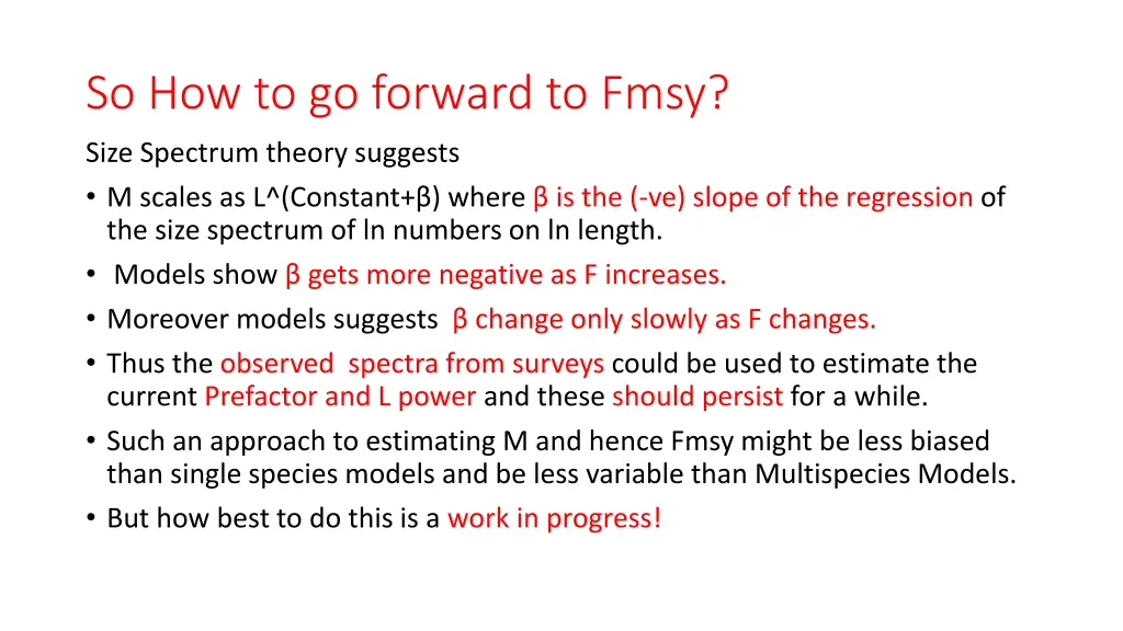 so how to go forward to fmsy