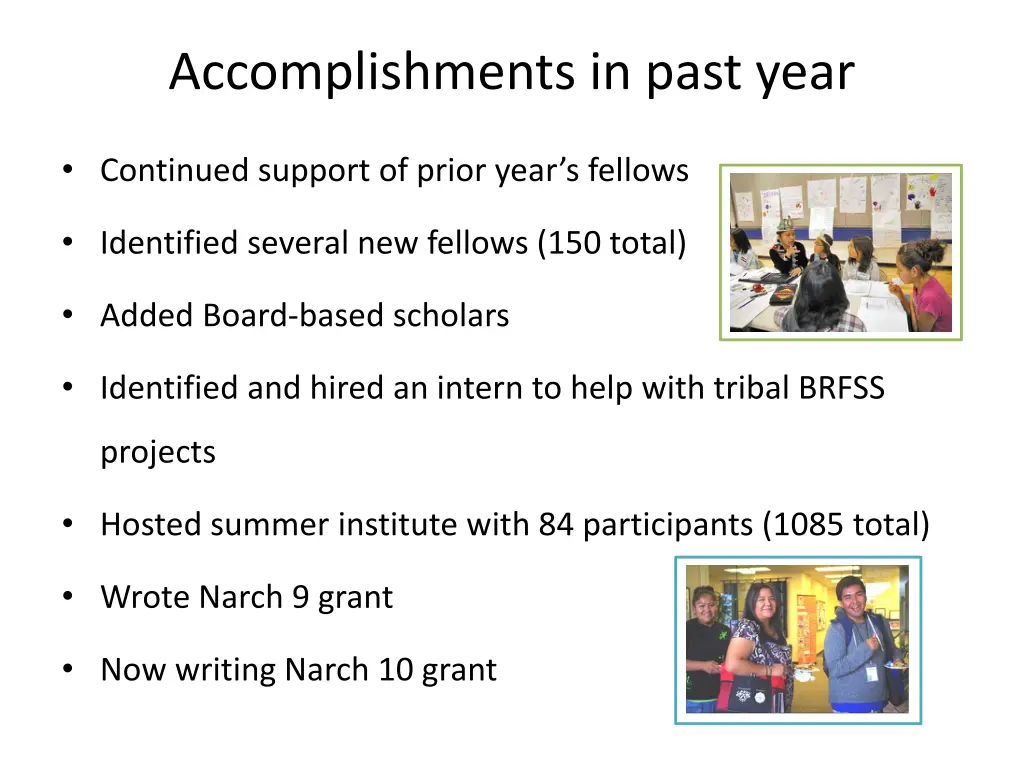 accomplishments in past year