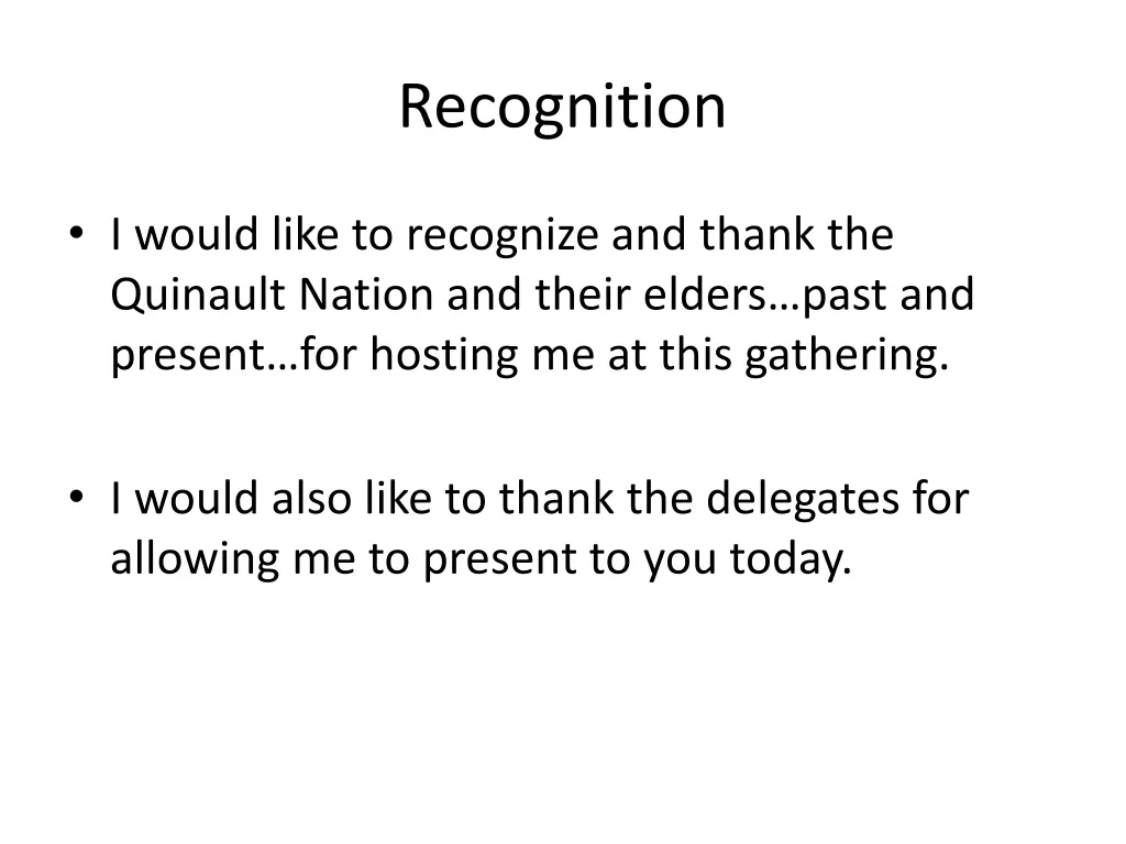 recognition