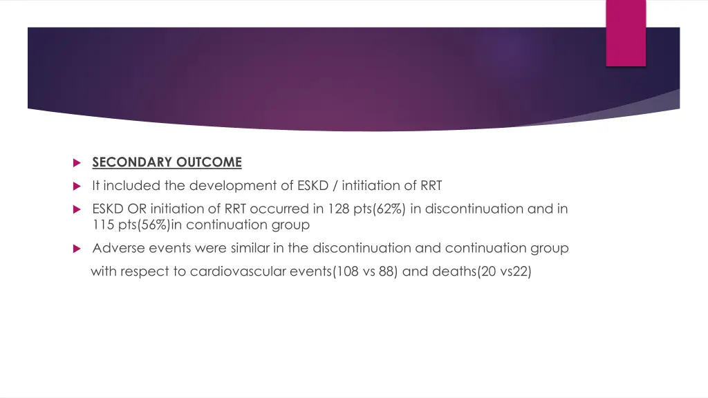 secondary outcome