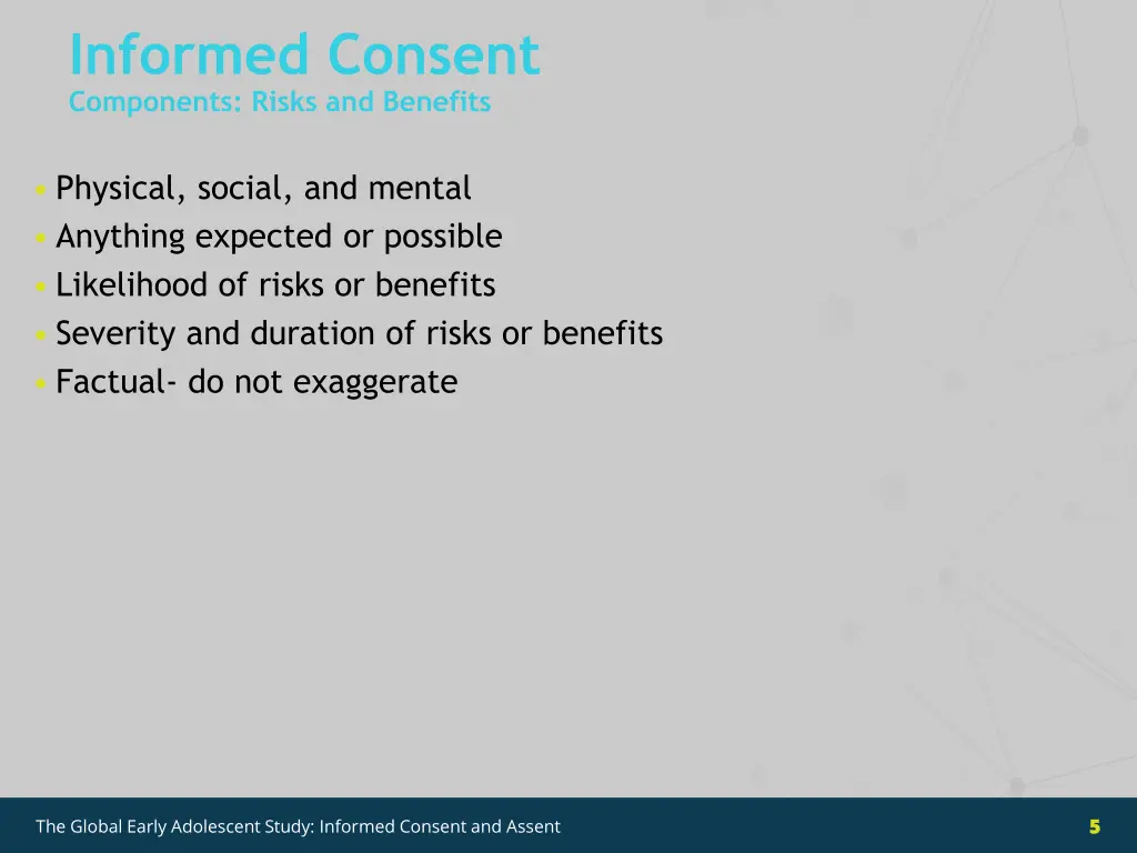 informed consent components risks and benefits