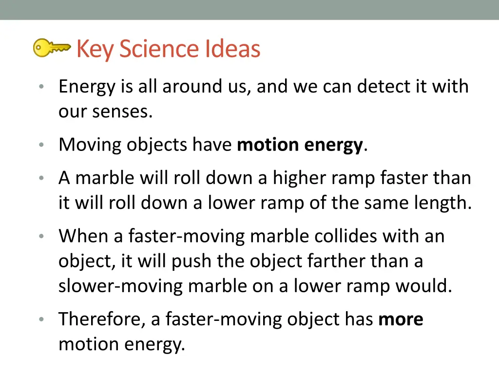 key science ideas