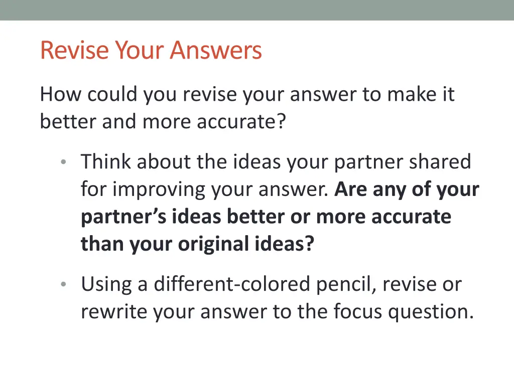 revise your answers