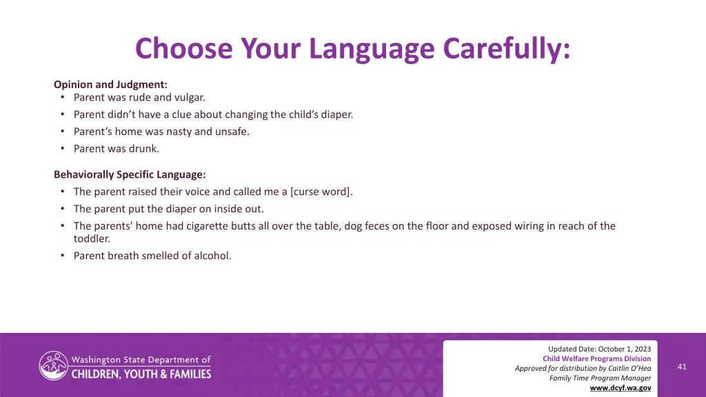 choose your language carefully