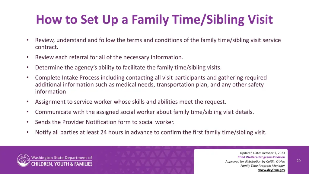 how to set up a family time sibling visit