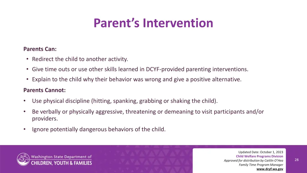 parent s intervention
