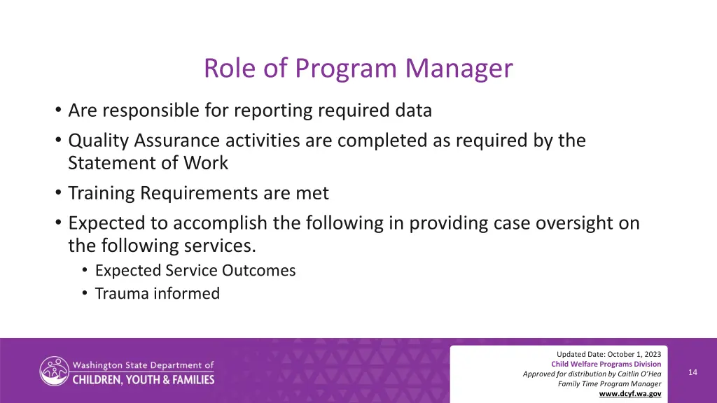 role of program manager