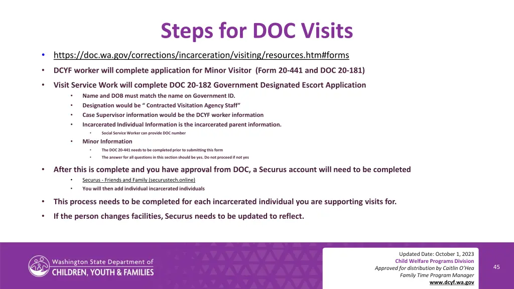 steps for doc visits