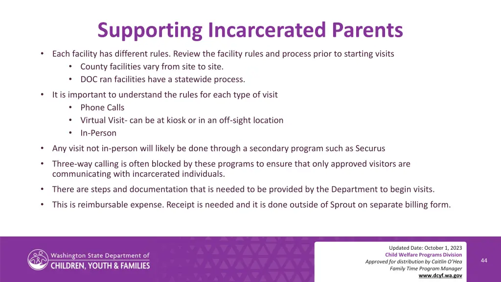 supporting incarcerated parents