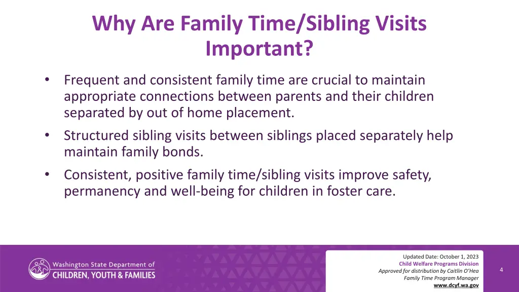 why are family time sibling visits important